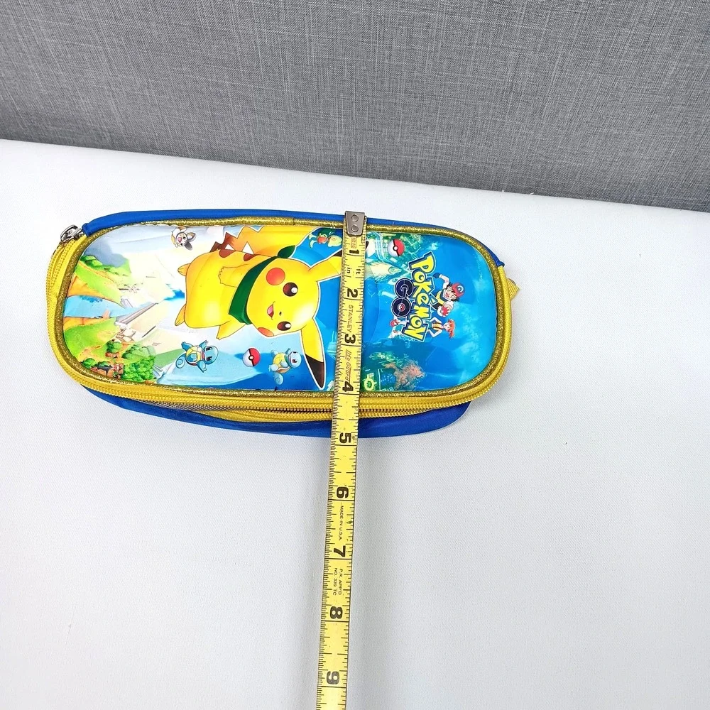 Pokemon GO Pikachu Pencil Case‎ Blue Yellow Zipper School Supply Pouch Kids